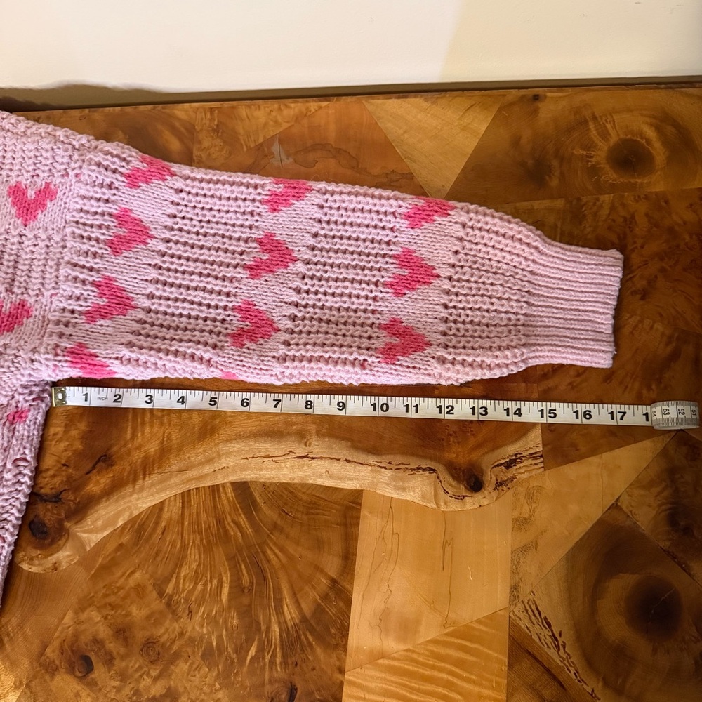 Major Label Group XL Pink Heart Oversized Sweater Knit - Picture 8 of 10